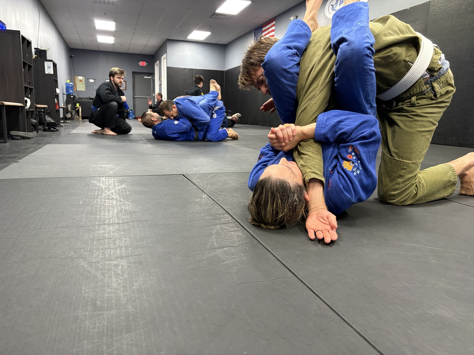 Adult Brazilian Jiu-Jitsu training at Blue Phoenix Academy